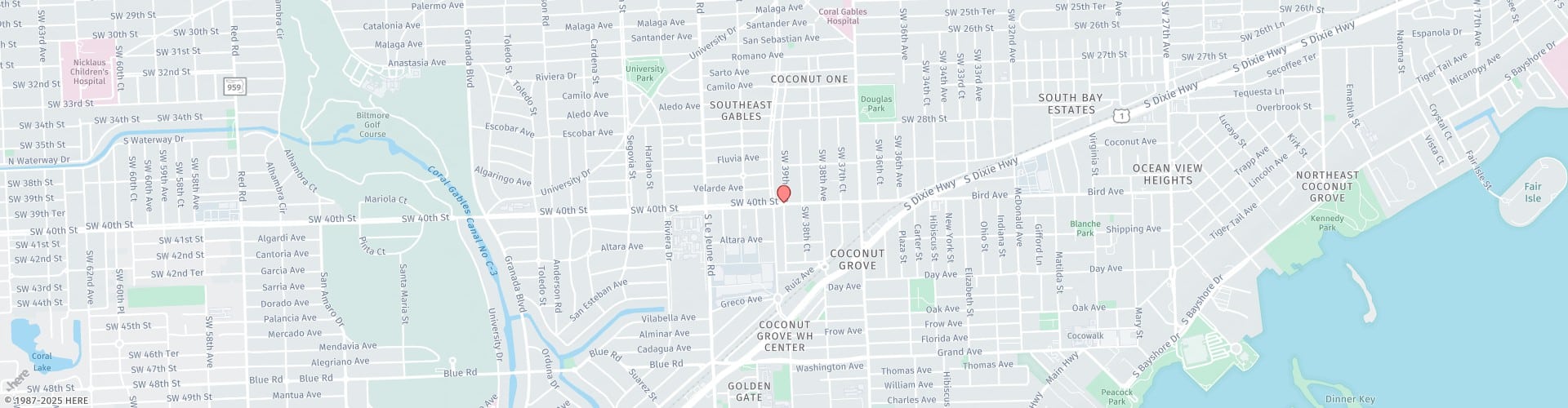 Location Map: 3850 Bird Rd. #103B Coral Gables, FL 33146